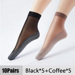 10 Pairs Lot New Velvet Silk Womens Socks Cotton Bottom Soft Non-Slip - Alt Style Clothing