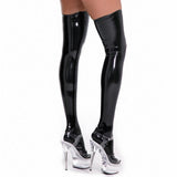 Oil Shiny Patent Leather Thigh High Stockings - Alt Style Clothing