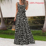 Celmia Vintage Leopard Print Sleeveless Pleated Ruffle Dress - Alt Style Clothing