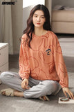 Fashion Pajamas Autumn Winter Homewear Long Pullover Lounge Wear - Alt Style Clothing