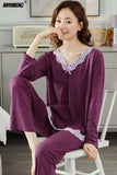Fashion Pajamas Autumn Winter Homewear Long Pullover Lounge Wear - Alt Style Clothing