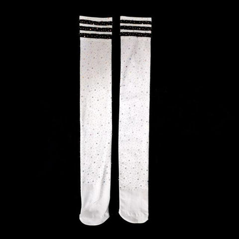 Sexy Rhinestone Lingerie Long Over Knee Socks - Alt Style Clothing