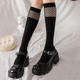 Sexy Knee High Socks Mesh Fishnet Short Cute College Style - Alt Style Clothing
