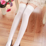 Thigh High Stockings Solid Casual Velvet Soft Flexible Over Knee - Alt Style Clothing
