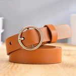Round pin buckle leather wild - Alt Style Clothing