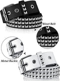 Square bead rivet belt metal pyramid straps punk rock belt - Alt Style Clothing