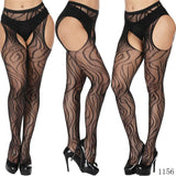 Feel Confident and Sexy with our Women's Bodysuit Lingerie Costume featuring Garter Belt and Fishnet Stockings - Alt Style Clothing