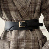 PU Leather gold square pin buckle cummerbunds HOT body cummerbund - Alt Style Clothing